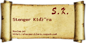 Stenger Klára névjegykártya