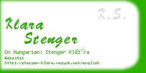 klara stenger business card